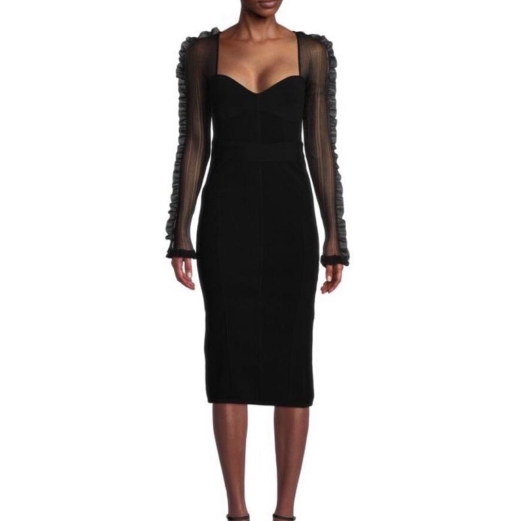 Herve Leger Black Midi Dress